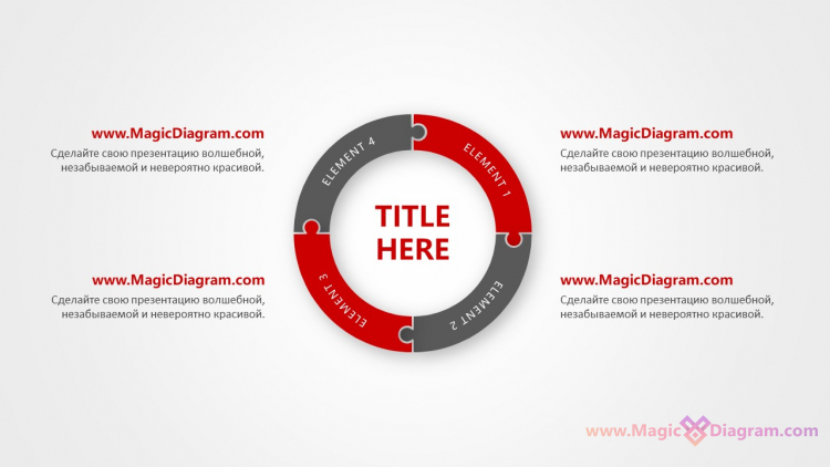 Круговая диаграмма с пазлом